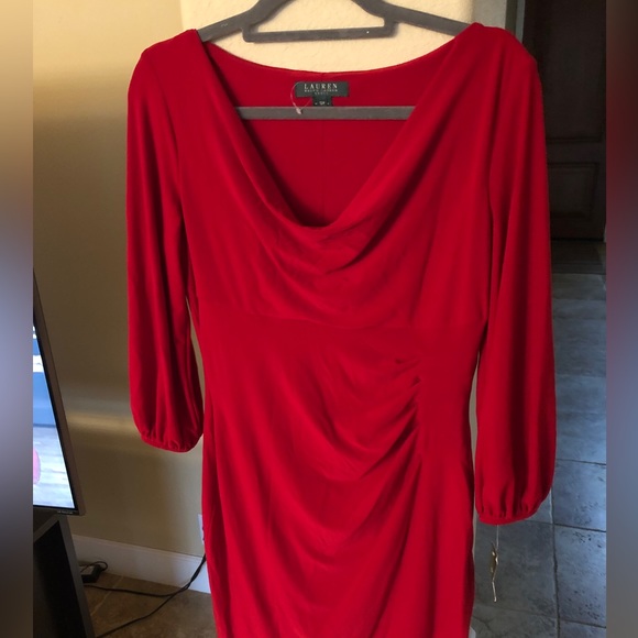 👠Red Midi Dress LRL US 12P - Picture 2 of 14